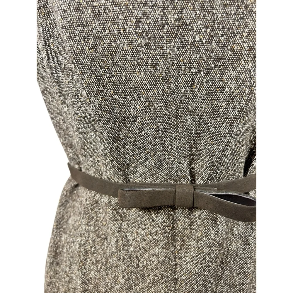 Ann Taylor LOFT Brown Black Tweed Sleeveless Dress Size 6 - Picture 3 of 8